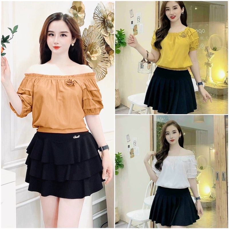 ❤️FREESHIP❤️Áo lụa tằm trễ vai siêu đẹp,ba màu như ảnh Uy Tín