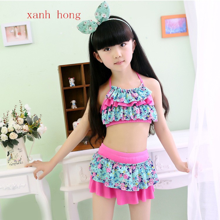 (Có sẵn) Bikini Áo tắm trẻ em hai mảnh(tặng mũ) | BigBuy360 - bigbuy360.vn