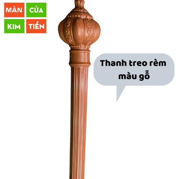 Thanh Treo Rèm, Cây Treo Rèm Cửa Chất Liệu Nhôm Sơn Tĩnh Điện, 2 Màu Trắng &amp; Gỗ Đầy Đủ Phụ Kiện, Bát Đỡ-Đầu Chụp-Núm Cột