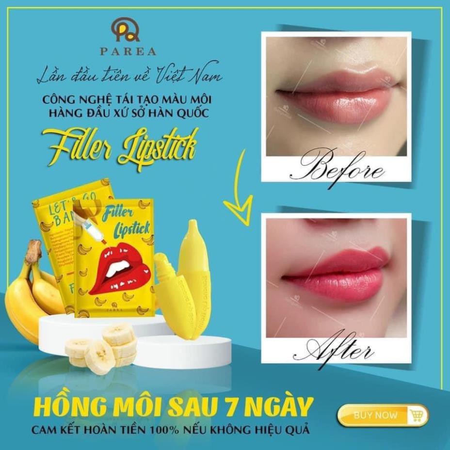 [Sẵn SLL] Môi Căng Mọng Hồng Hào với Son Filler Collagen Chuối Khử Thâm Parea cùng son màu Chu Lipstick | BigBuy360 - bigbuy360.vn