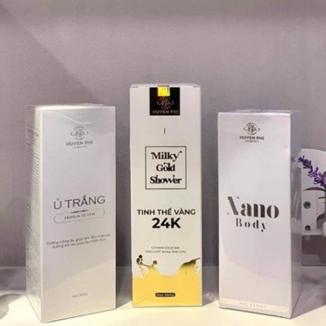 combo dưỡng trắng da huyền phi( ủ trắng sữa tắm và body)