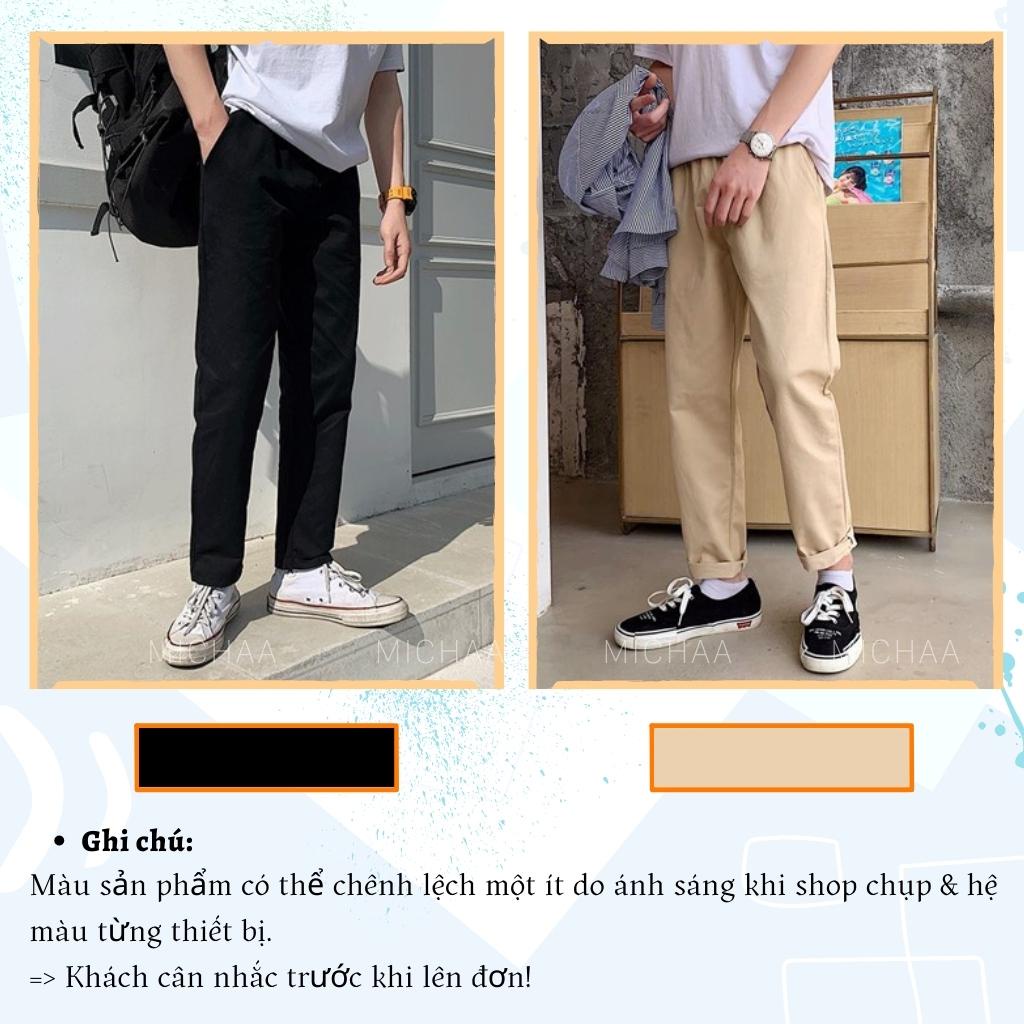 Quần KAKI TRƠN Nam Nữ Unisex Vải Loại 1 Co Giãn, Quần Bagge Kaki Ống Rộng Suông - MICHAA