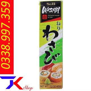 Mù tạt xanh S & B cay thật tuýp 43g