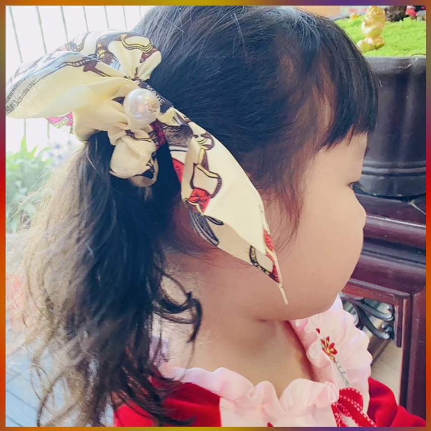 Dây buộc tóc/kẹp tóc đính đá hình chiếc nơ ruy băng cỡ lớn thời trang phong cách Hàn Quốc