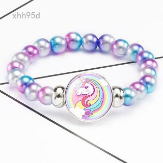 Vòng Đeo Tay Hạt Thủy Tinh Kỳ Lân Cầu Vồng 12 Phong Cách Dành Cho Bé Gái