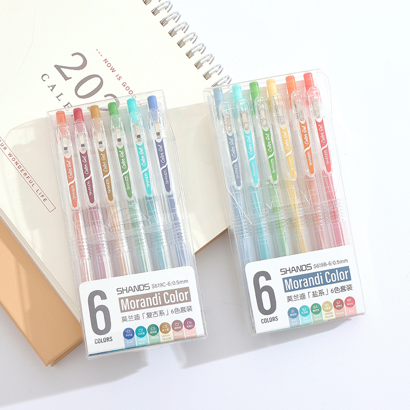 Hộp 6 bút bi nhiều màu sắc tùy chọn tiện dụng