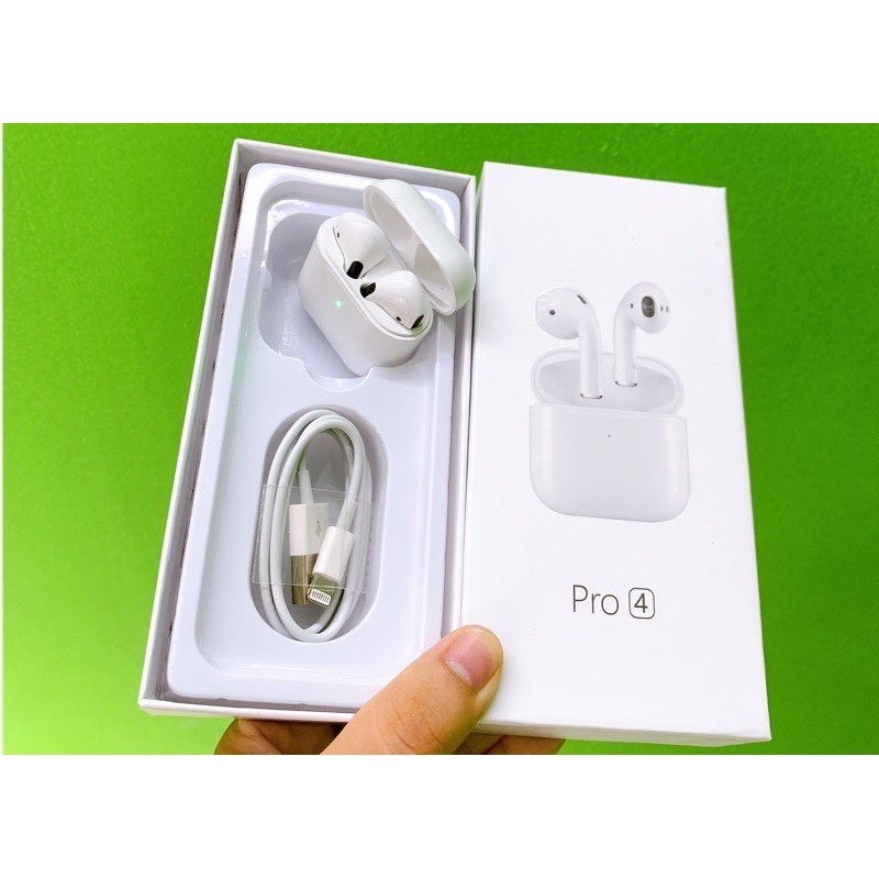 (Pop up) Tai nghe Airpod Pro 4 Bluetooth 5.0 âm thanh sống động, đổi tên và định vị chuẩn 2020