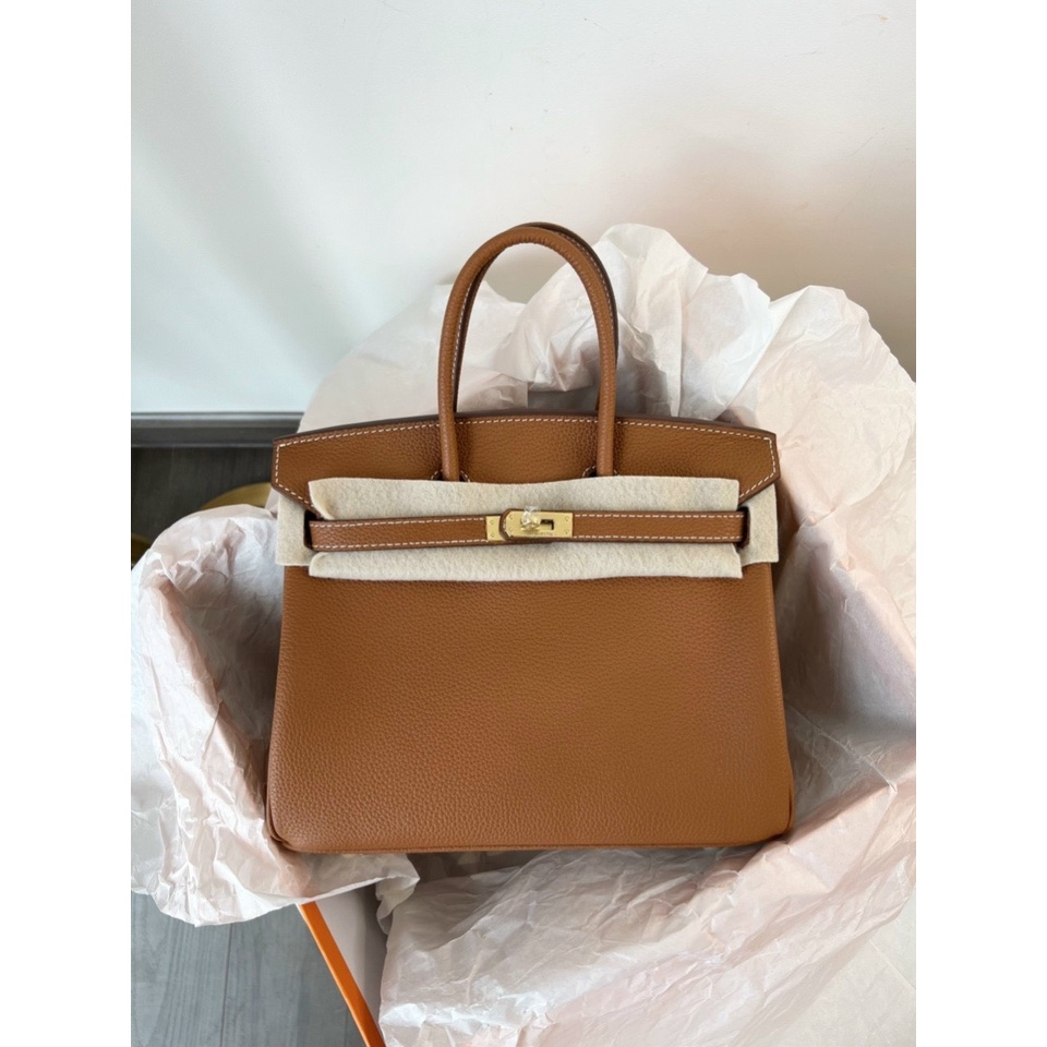 Túi Xách Nữ Hơ mẹc Size 30Cm màu nâu