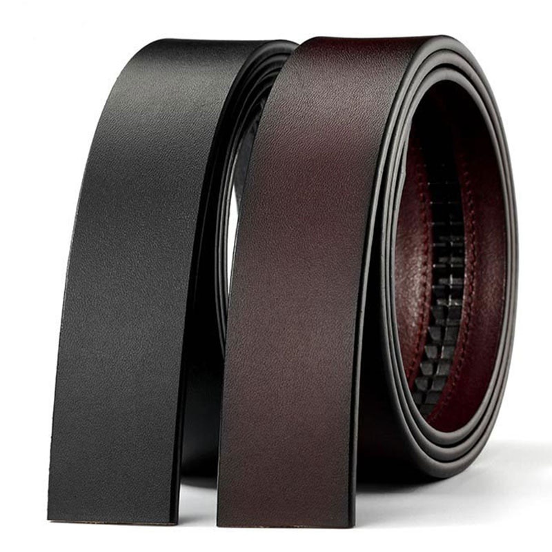 Thắt Lưng Da Thật Màu Đen / Nâu Cài Khóa Tự Động Không Khóa Chất Lượng Cao Cho Nam