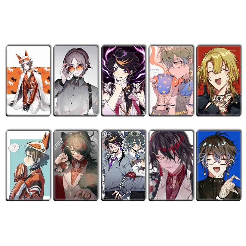 Bộ 10 Thẻ Hình Dán In Hình Anime Luxiem Vox Mysta Dùng Làm Quà Tặng Cho Người Hâm Mộ
