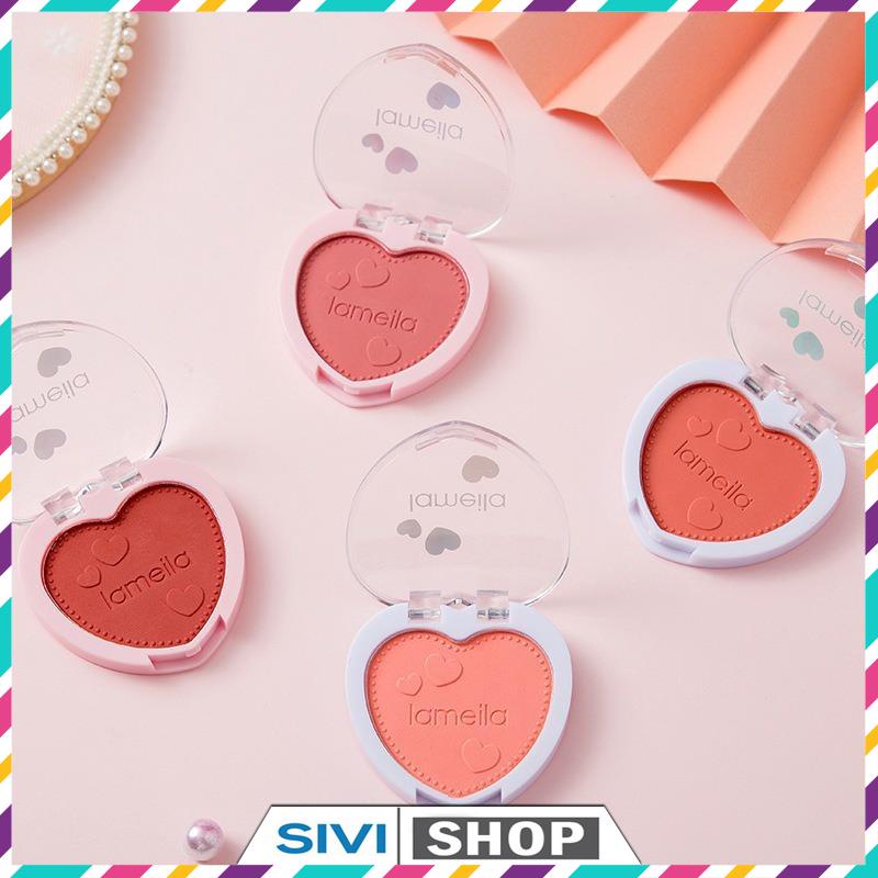 Phấn má đơn sắc Lameila Blusher hộp hình trái tim