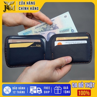 Ví cầm tay mini J4M, ví sen cách điệu da bò thật, thời trang Unisex cho nam và nữ đựng thẻ và tiền, VSX21