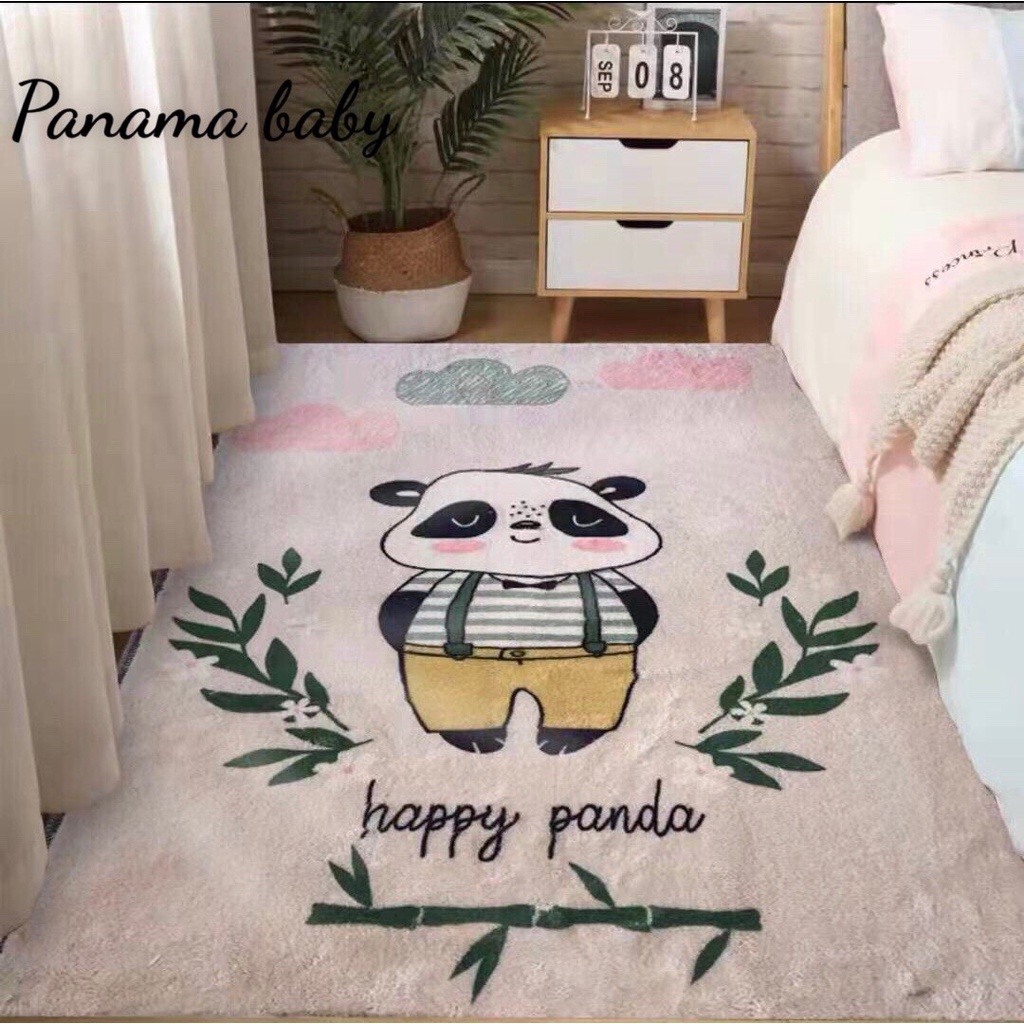 Thảm lông cừu PANAMA BABY 1m6x2m3, Thảm Lông tuyết sữa Mềm Mịn Chống Chơn Trượt hàng nhập cao cấp