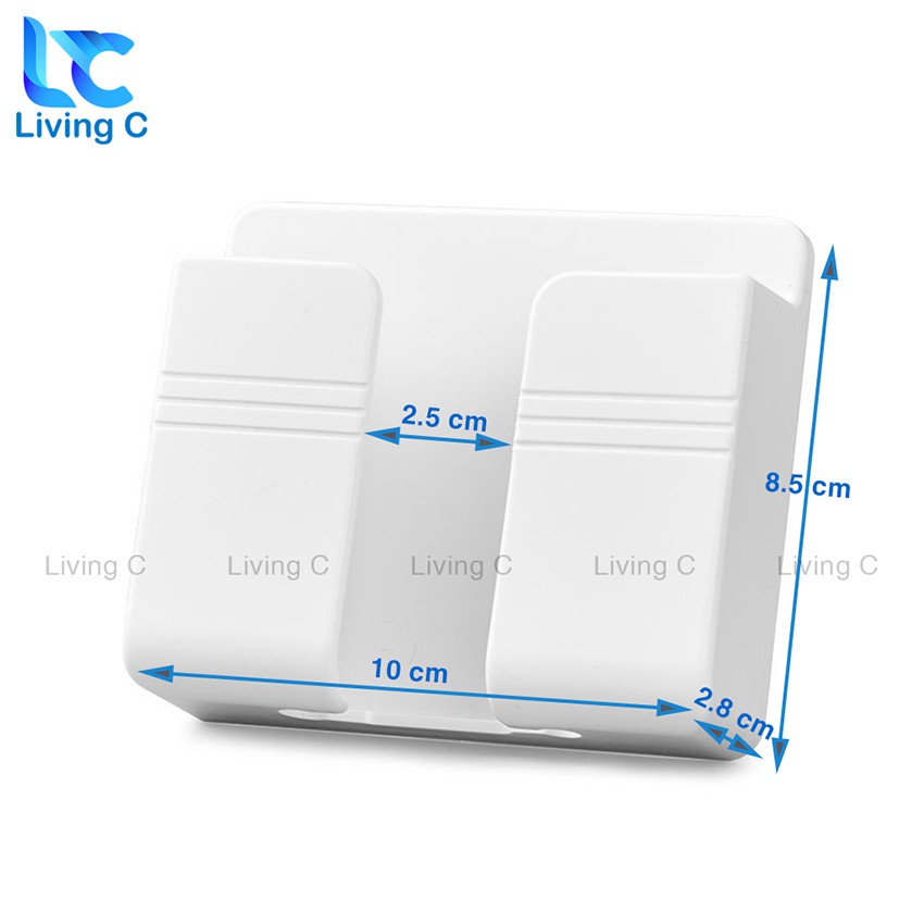 Kệ Dán Tường Để Remote, Đồ Dùng/ Giá Đỡ Sạc Điện Thoại - Có Móc Treo Giữ Dây Điện | BigBuy360 - bigbuy360.vn