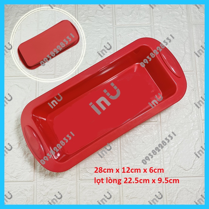 HCM - Khuôn silicon chữ nhật nướng bánh bông lan, bánh mì sandwich BSI