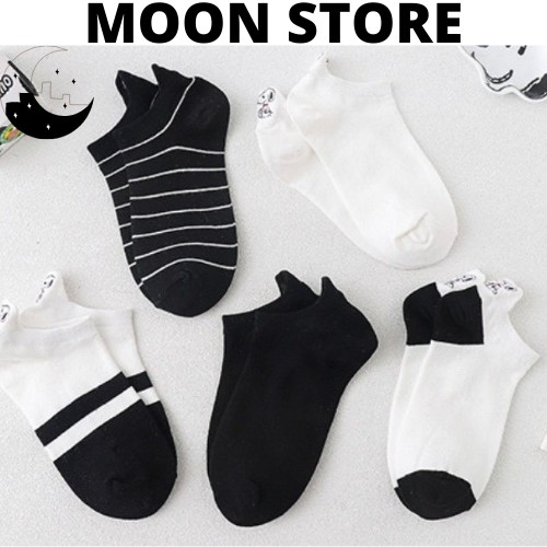 Vớ thêu icon CÚN cổ ngắn - Dễ thương cho nam và nữ MOON STORE