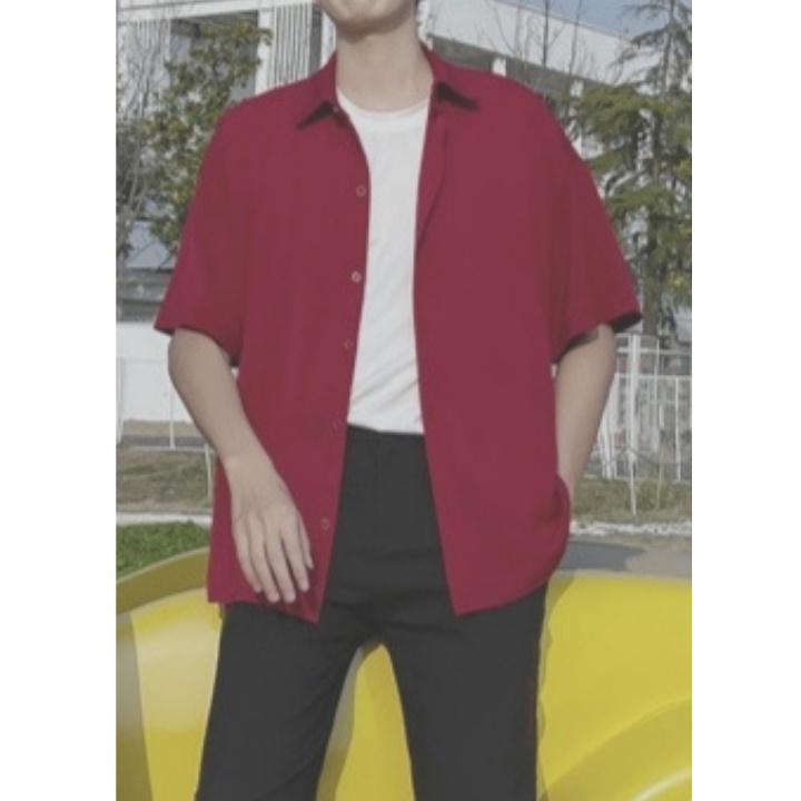 Áo sơ mi form rộng ngắn tay nam nữ unisex phong cách trẻ trung hàn quốc vải lụa mềm mịn mát- MRN02