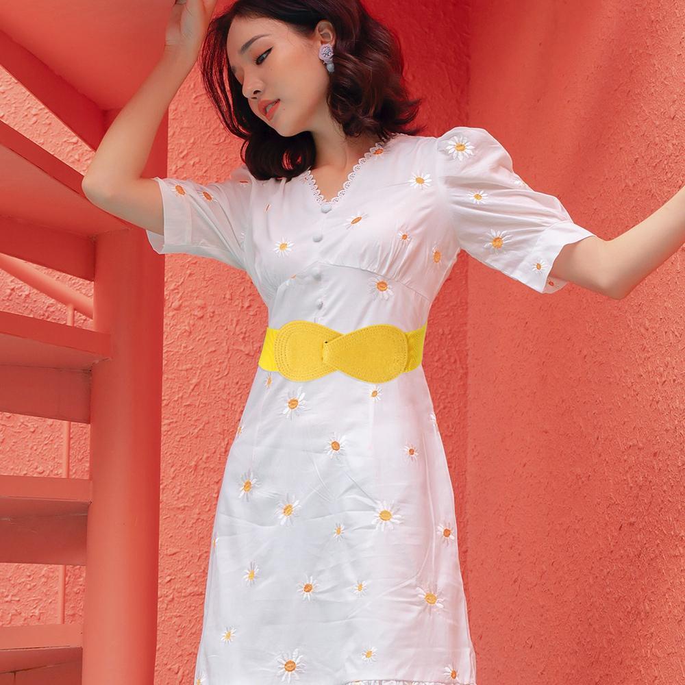 MAXG Thắt Lưng Thời Trang Bản Rộng Co Giãn Có Móc Hình Nơ