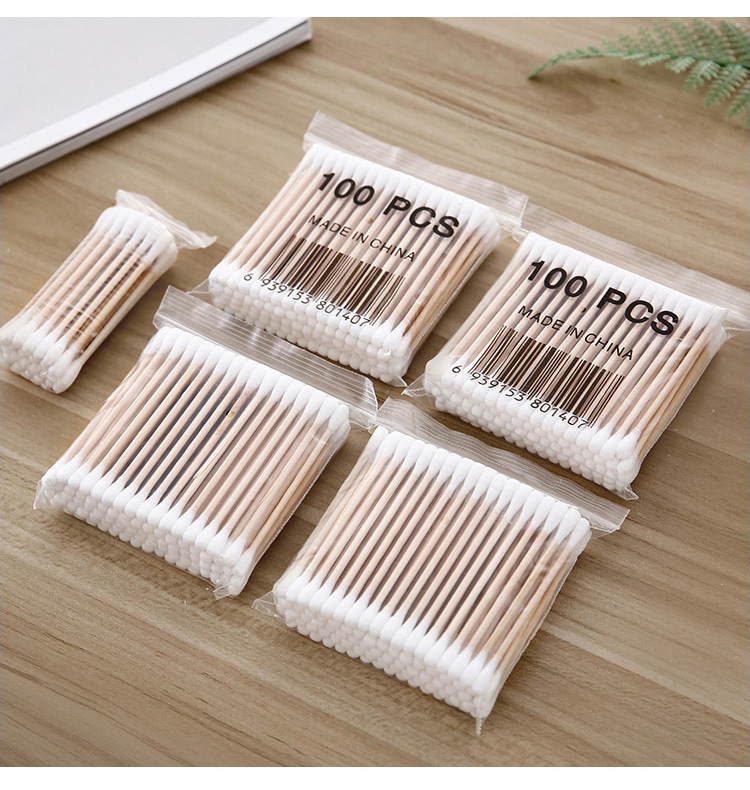 Disposable double head bamboo tampon stick