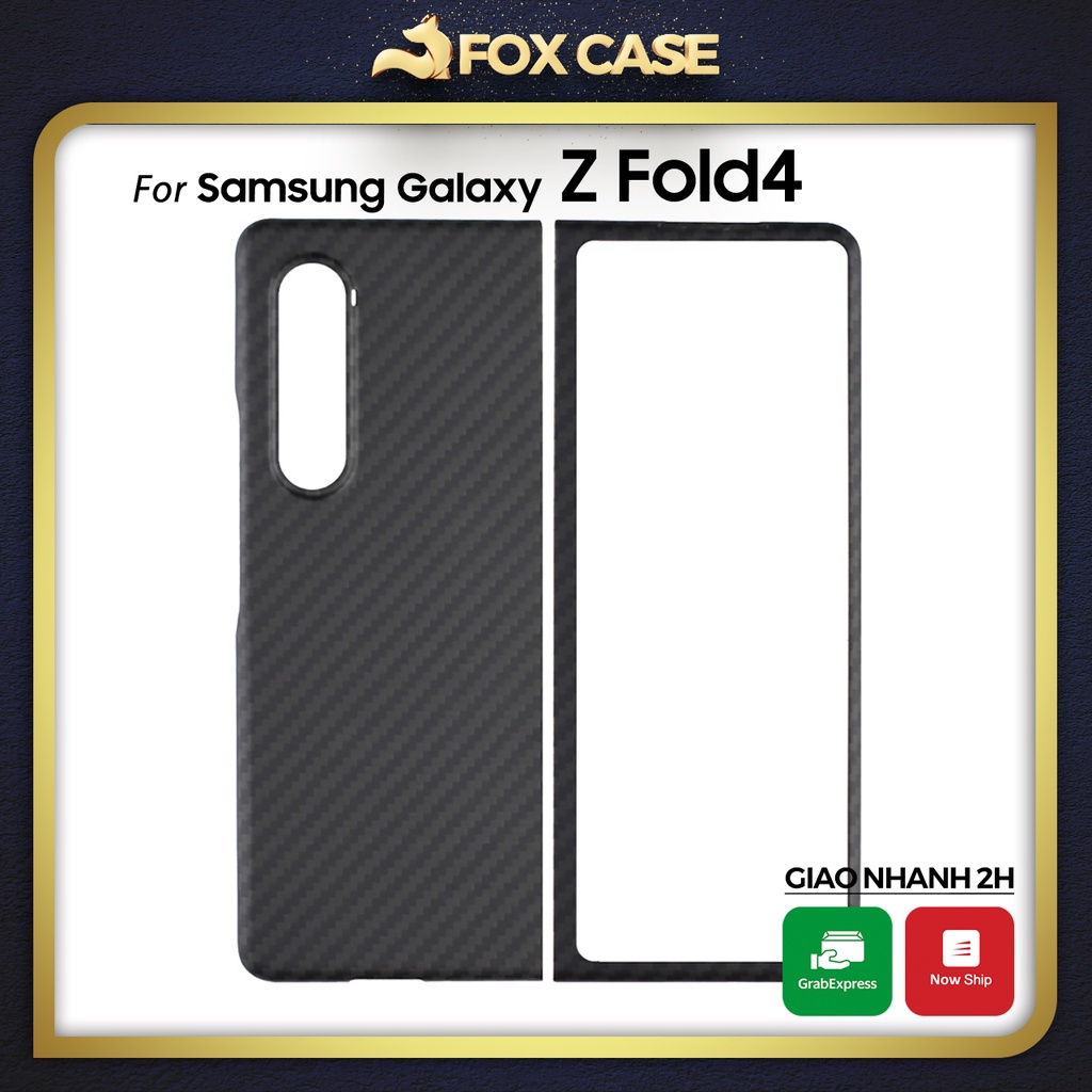 Ốp Samsung Z Fold 4, Z Fold4 bằng sợi carbon sang trọng, siêu mỏng, siêu nhẹ, chống bám vân tay và vết bẩn - Fox Case