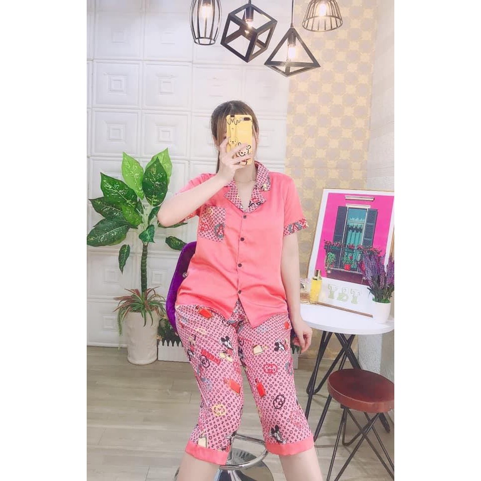 Pizama lụa satin phối lững | BigBuy360 - bigbuy360.vn