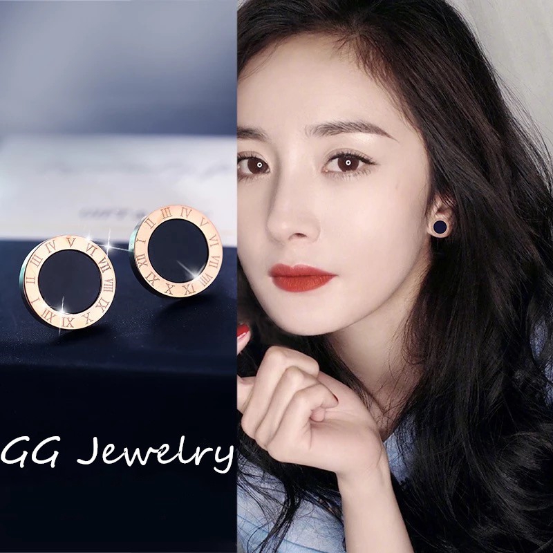 Khuyên Tai Mạ Vàng Hồng 18k Phong Cách Hàn Quốc