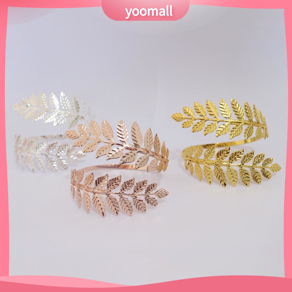 Vòng Đeo Cánh Tay Hở Bằng Kim Loại Hình Chiếc Lá Thời Trang Cho Nữ