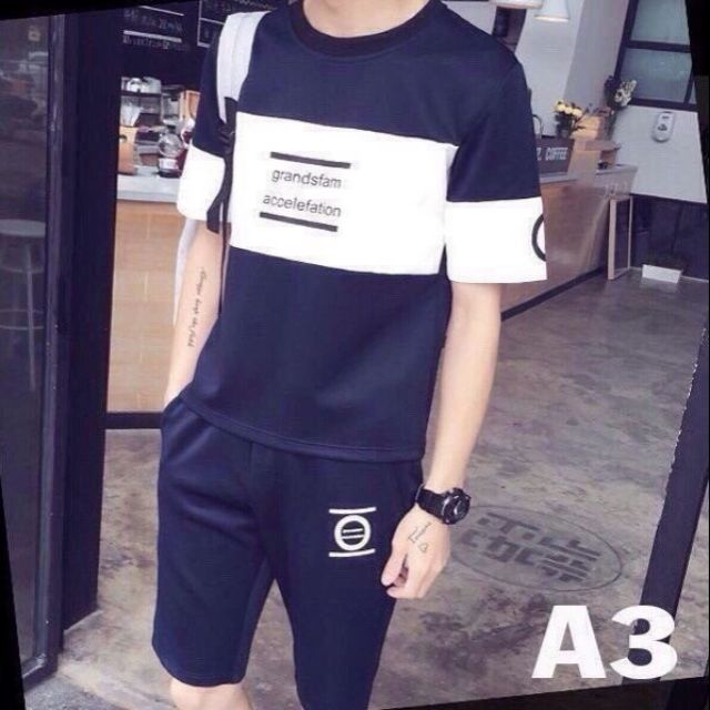 Bộ quần áo Thể thao nam sọc ngang