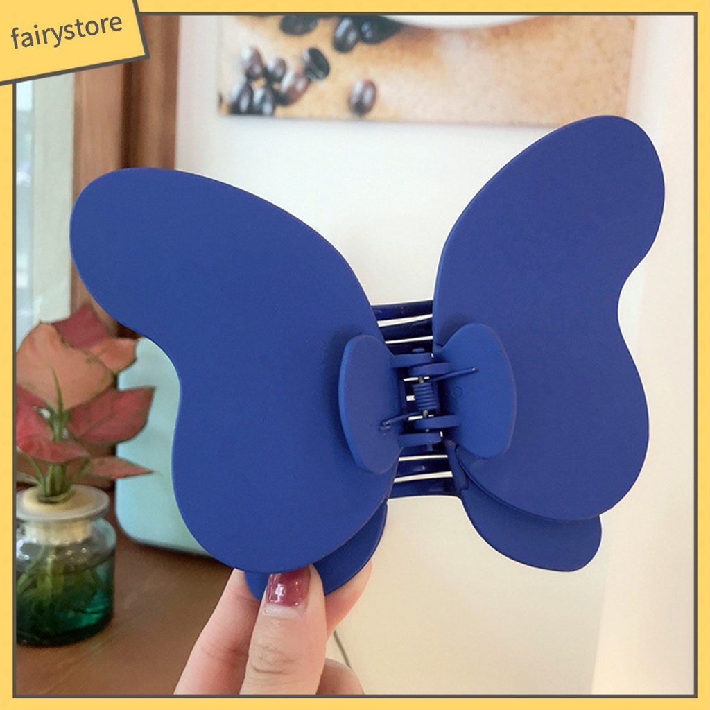 Kẹp Tóc Hai Lớp Màu Trơn Chống Nứt Nẻ Hình Bướm Dành Cho Nữ