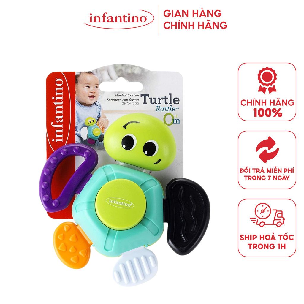 Gặm Nướu Đeo Tay Chú Rùa Chip Chip Infantino - Đồ Chơi An Toàn Cao Cấp Cho Bé Từ 0M