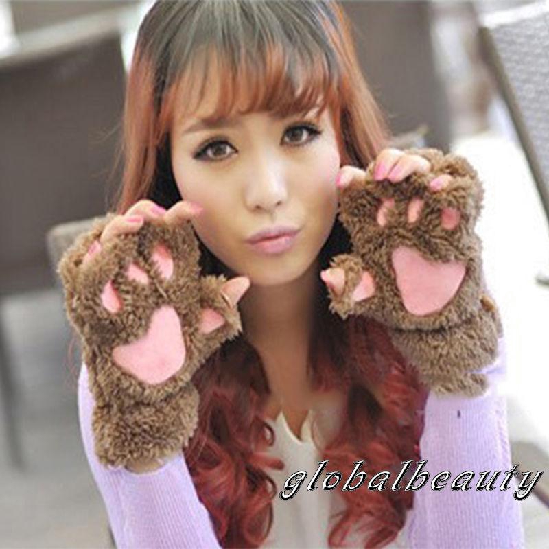 Găng tay hở ngón hình dấu chân mèo xinh xắn đáng yêu