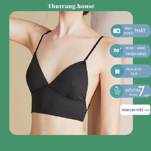 Áo Bra Lót Nâng Ngực Nữ 2 Dây Không Gọng Tập Gym - Thể thao Croptop Kiểu Su Thun Lạnh  M23