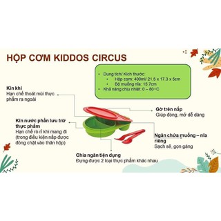 hộp cơm kiddos circus 400ml tupperware cho bé