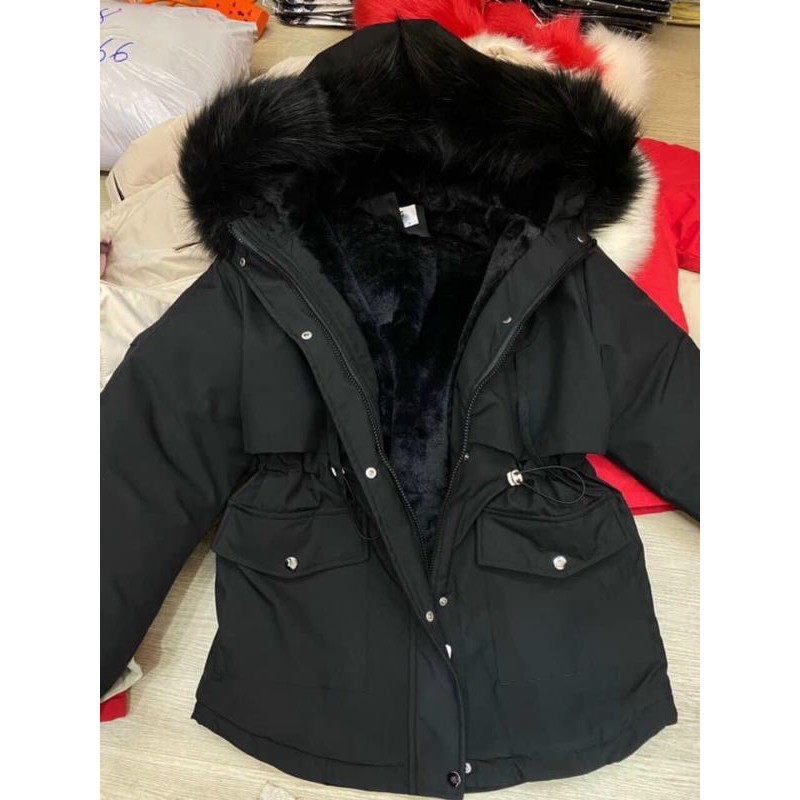Hàng sẵn Sale Sale Áo khoác phao nữ lót lông hottren 2020, chuẩn hàng quảng châu loại 1 sẵn