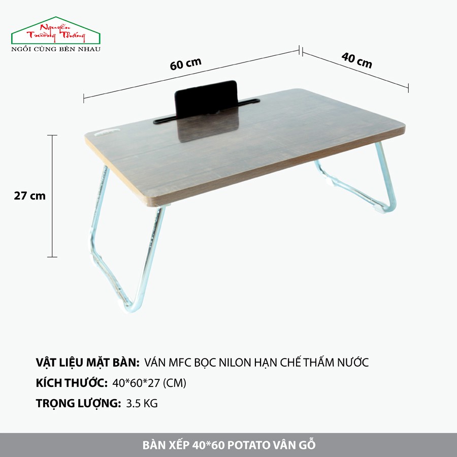 Bàn xếp ngồi đất chống nước với khe để điện thoại| Bàn xếp sinh viên 40x60 cm | Bàn NGUYỄN TRƯỜNG THẮNG