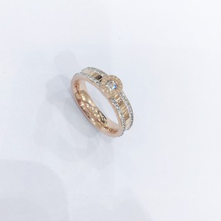 Nhẫn Titan Nữ Mặt Tròn Đính Đá Nhân Tạo Titan Ko Đen TT 3002