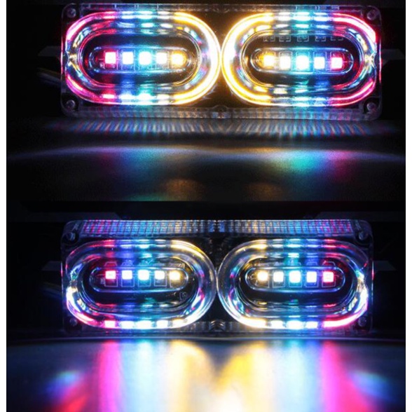 Đèn led RGB KEVANLY nhiều màu cảnh báo phanh dừng gắn biển số xe máy