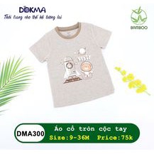 (6-36M) Áo cộc tay cổ tròn vải sợi tre (bamboo) - DOKMA