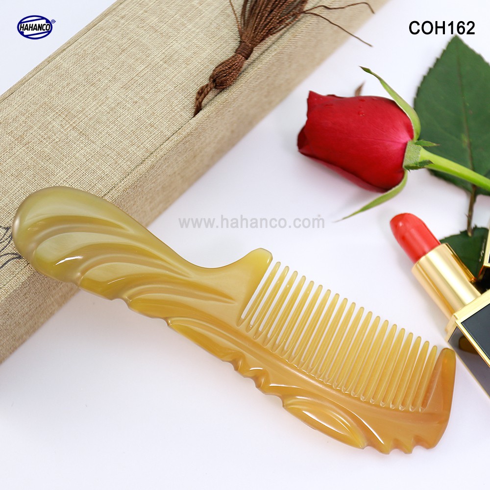 Lược sừng xuất Nhật - COH162 (Size: M- 16cm) Cổ điển nhỏ gọn - Horn Comb of HAHANCO - Chăm sóc tóc