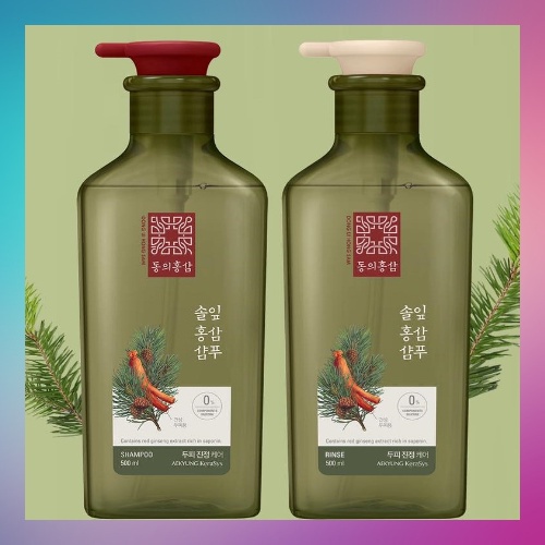 Dầu gôi xả Kerasys Pine Needle hồng sâm và lá thông ngăn ngừa tóc rụng, khô sơ - Dành cho da đầu khô