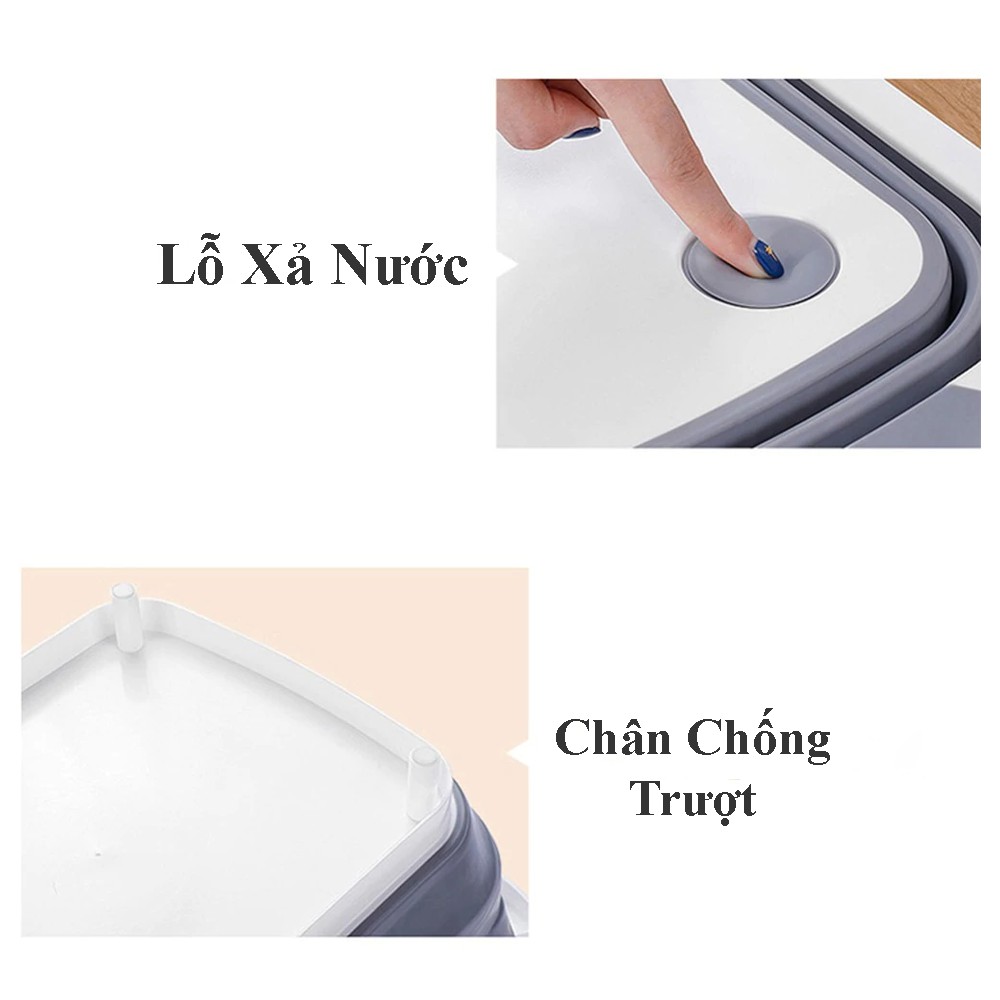 Chậu, Thau, Thớt Gấp Gọn 3 In 1 Đang Năng Kích Thước Lớn 30x40