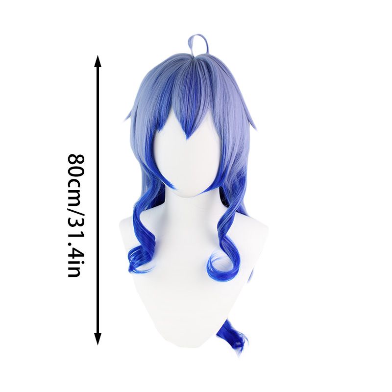 Genshin Impact Ganyu Gradient Blue Long Wig Cosplay Coser Synthetic Halloween