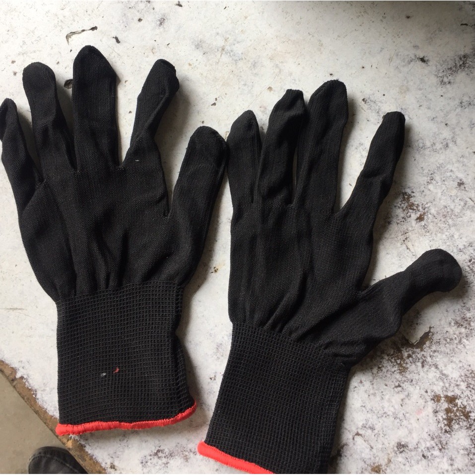 12 đôi găng tay lao động sợi mút đen ( 1 lố )