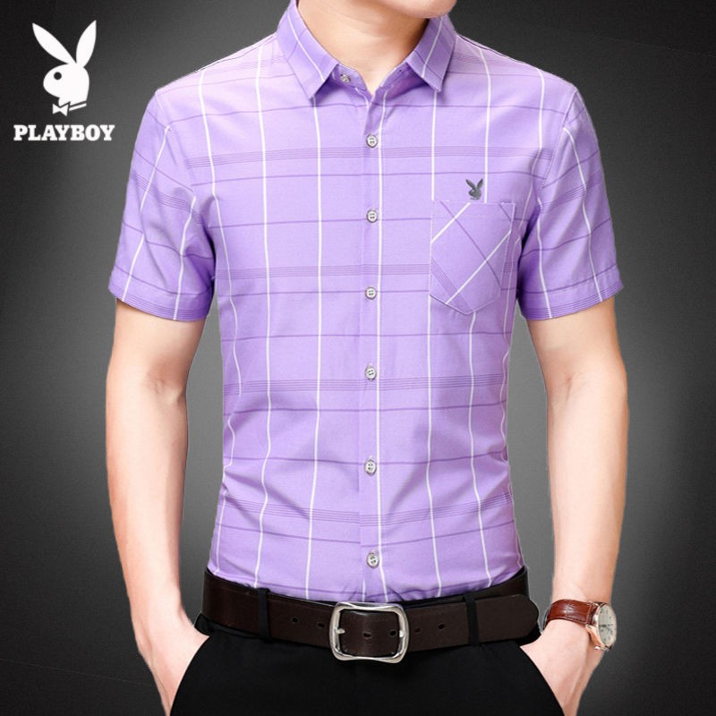 Áo sơ mi ngắn tay ôm dáng phối túi size lớn thời trang công sở mùa hè cho nam | BigBuy360 - bigbuy360.vn