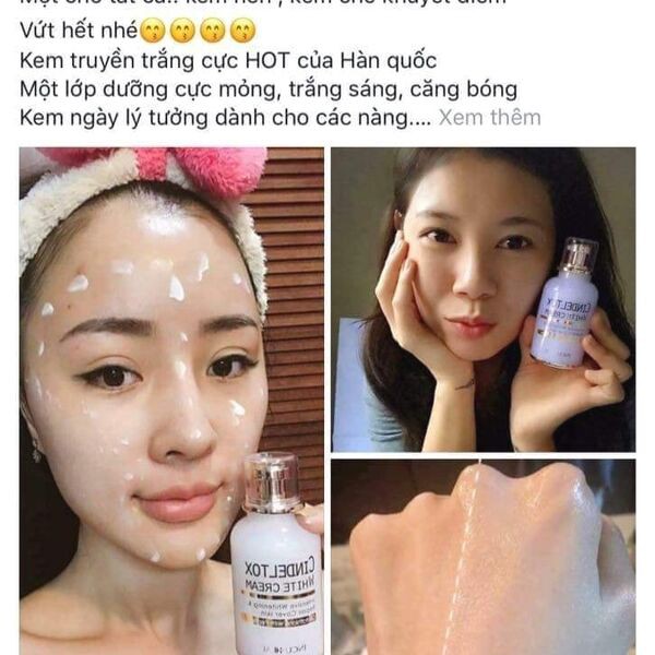 Kem dưỡng trắng da Cindel Tox White Cream