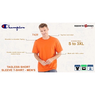 THE AMERICAN BOX Áo thun trơn Champion basic tagless tee T425 authentic