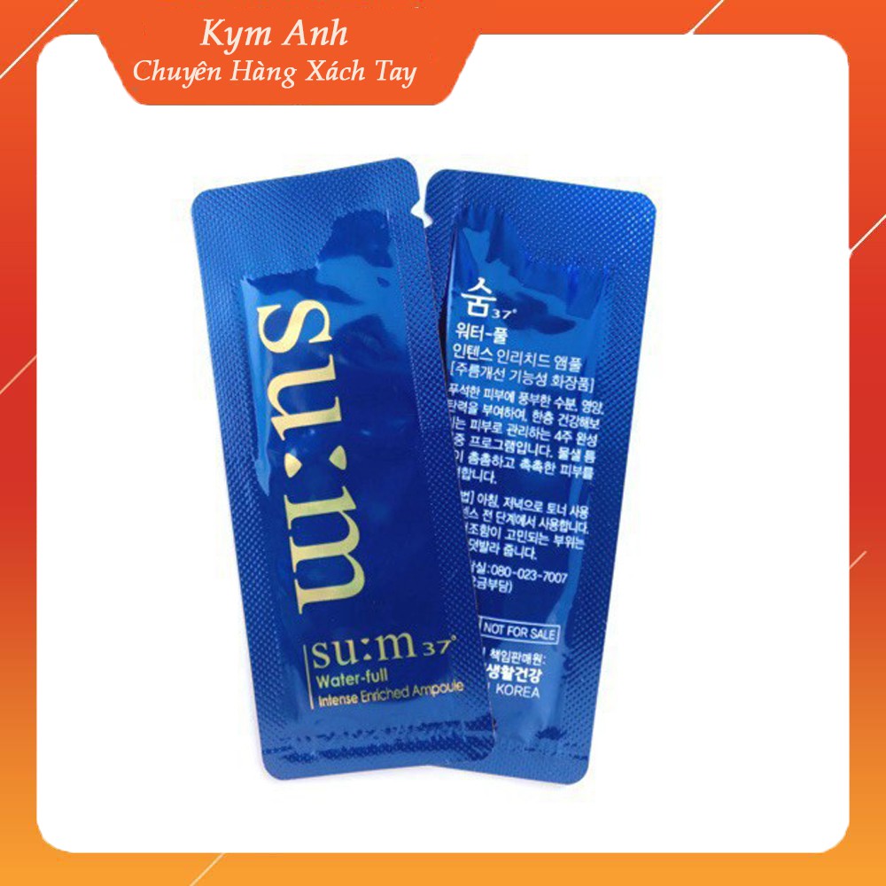 Gói tinh chất vàng sum xanh siêu cấp nước, căng bóng trẻ hóa da Sum37 Water Full Intense enriched Ampoule 1ml