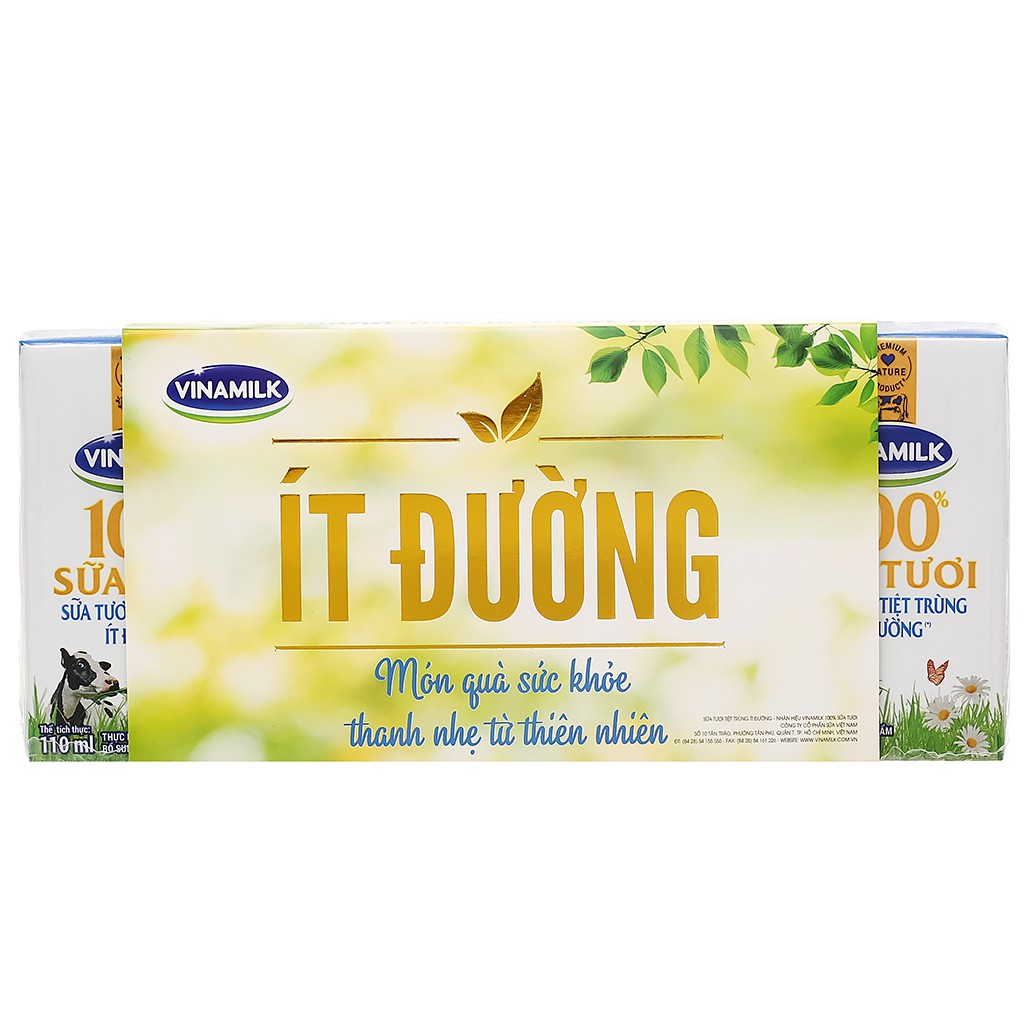 [ĐỦ VỊ] Vỉ 4 hộp sữa tươi tiệt trùng Vinamilk 100% 110ml.