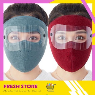 Khẩu Trang Ninja Nam Nữ Che Kín Toàn Mặt Kín Cổ Lót Nỉ Siêu Ấm Có Kính KTN01KHNX - Freshstore