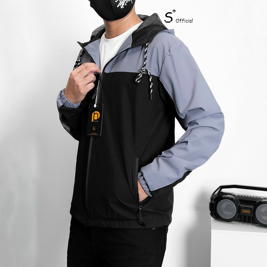 Áo khoác nam chất vải gió tráng bạc phối màu cao cấp 2022 - Áo khoác dù unisex AKG008 cao cấp